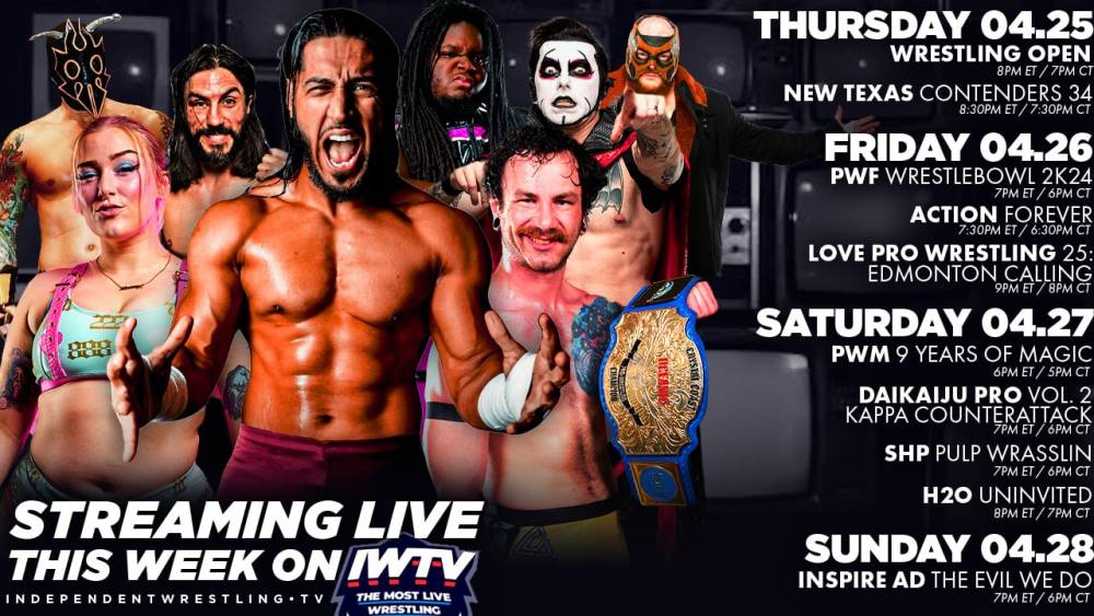 LIVE this Week on IWTV - ACTION, H2O, PWF & SHP Doubleheader & more!