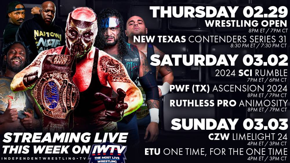 LIVE This Week On IWTV - ETU, Ruthless Pro, Scenic City Rumble & more!