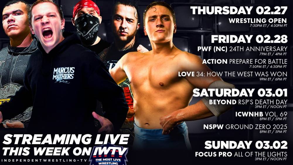 LIVE This Week On IWTV - Beyond & ICW NHB double header, plus ACTION & more!