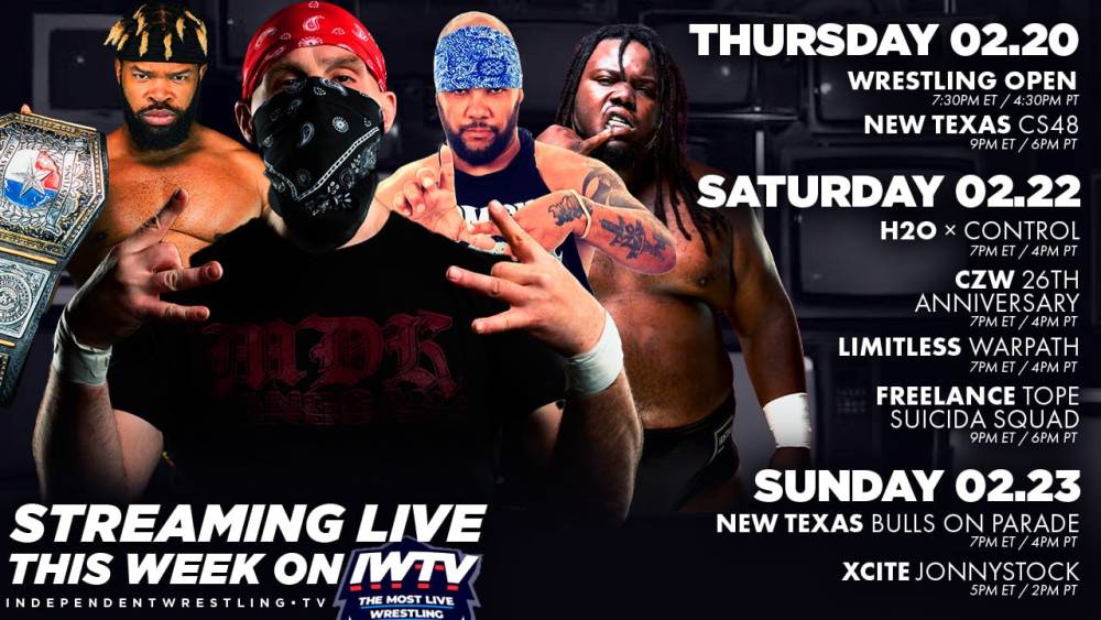 Live This Week On IWTV - H2O, Limitless, Freelance, New Texas Pro & more