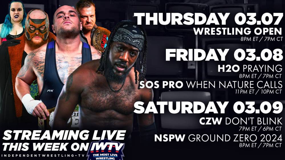 LIVE This Week On IWTV - H2O, Wrestling Open, CZW & more!