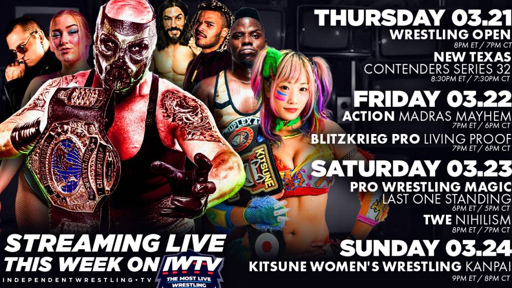 LIVE This Week On IWTV - ACTION, Blitzkrieg, Kitsune Women's Wrestling & more!