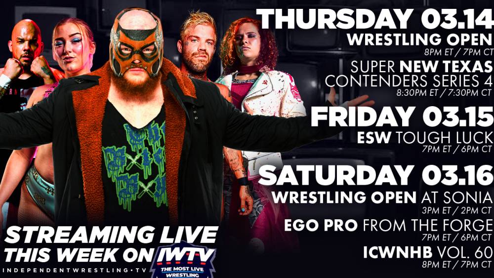 LIVE This Week On IWTV - ICW No Holds Barred, Wrestling Open, Ego Pro & more!