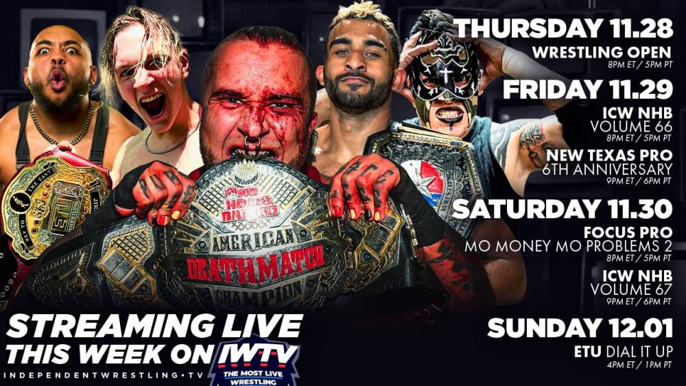 LIVE This Week On IWTV - ICW No Holds Barred, New Texas Pro & more!