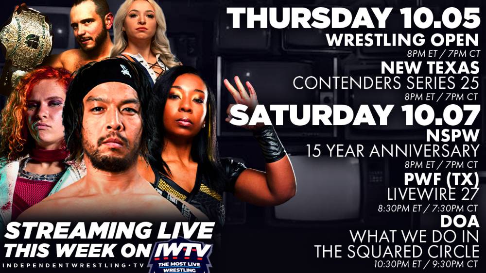 Live This Week On IWTV - Wrestling Open, DOA, NSPW & more!