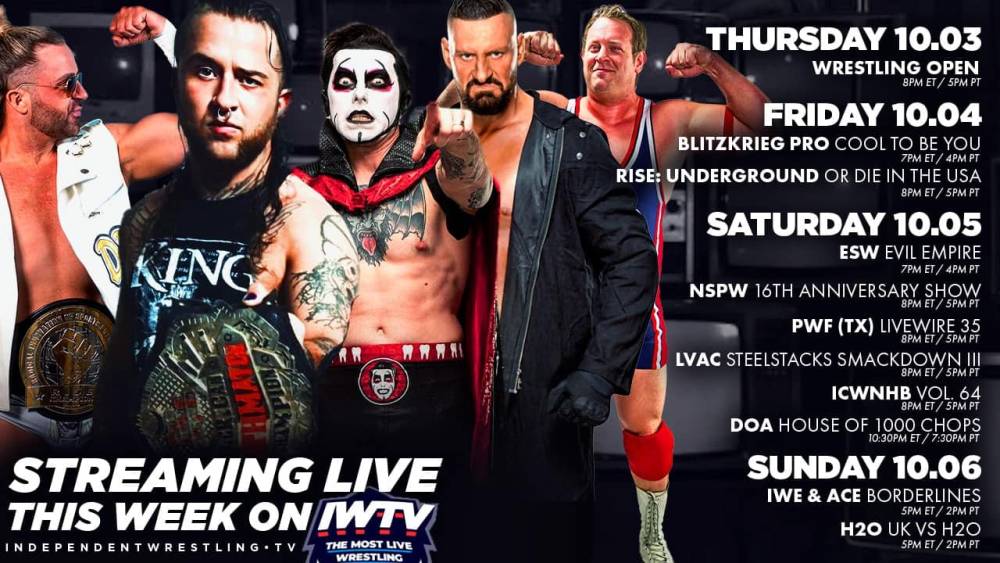 LIVE This Week On IWTV - ICW NHB Returns, RISE: Underground, H2O & more!